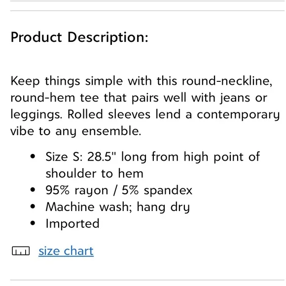 NWOT Zenana Navy Crewneck Roll-Sleeve Curved-Hem Tunic Tee - Picture 2 of 9